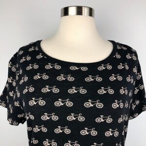 French Connection Sonny Slub Bicycle Print Tee Large